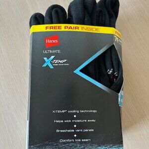 Hanes Ultimate X-Temp men's black crew socks